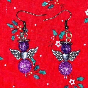 Glass Bead Angel Earrings